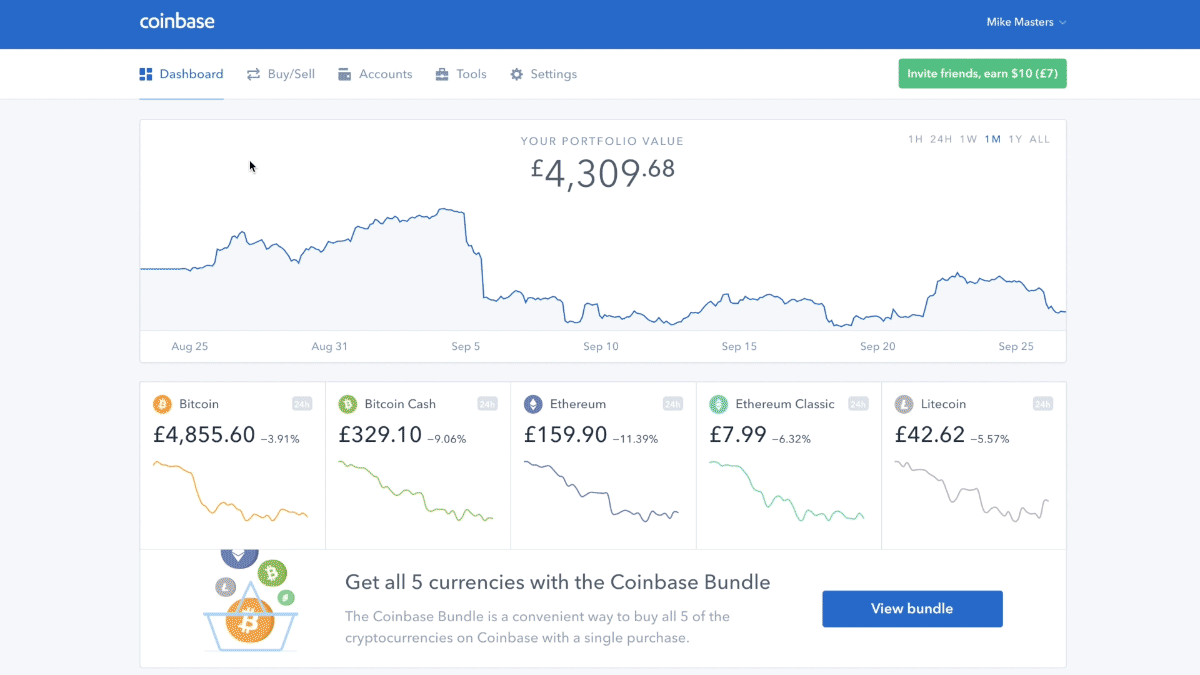 Buy Bitcoin on Coinbase