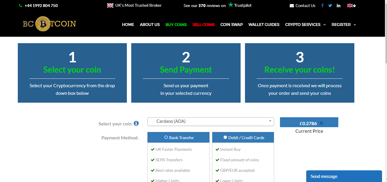 Buy Cardano on BC Bitcoin