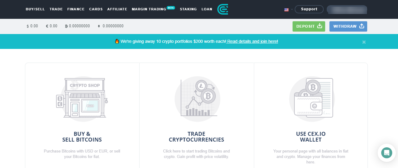 CEX.IO platform