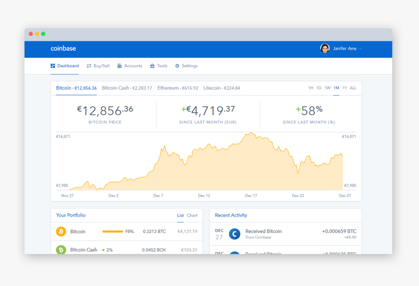 Coinbase interface