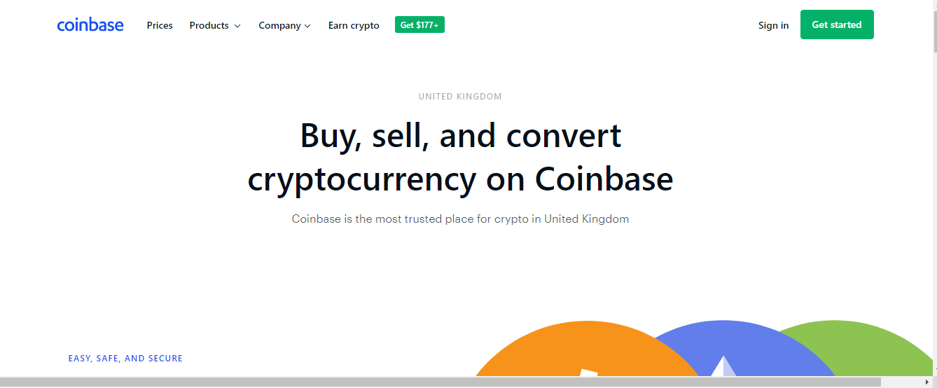 Coinbase homepage
