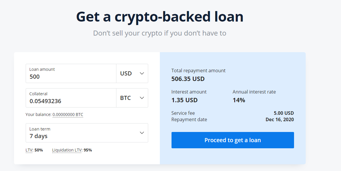 Crypto-backed loan CEX.io