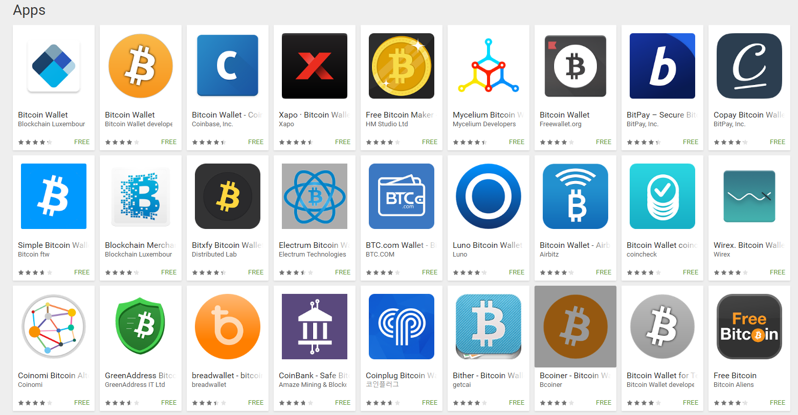 different types of bitcoin wallets