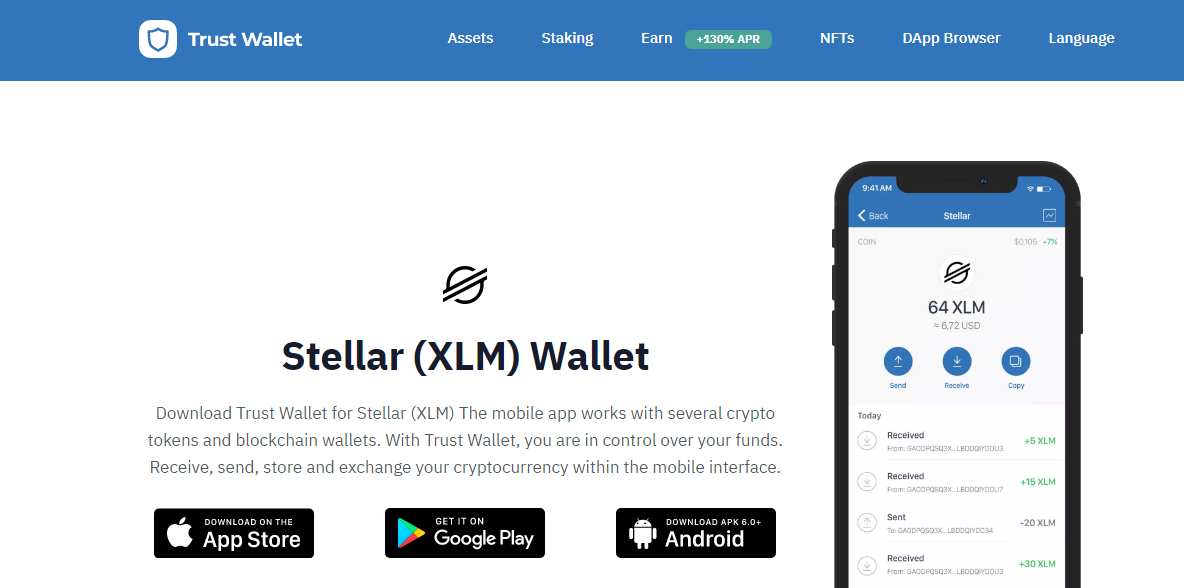 stellar remove trust wallet